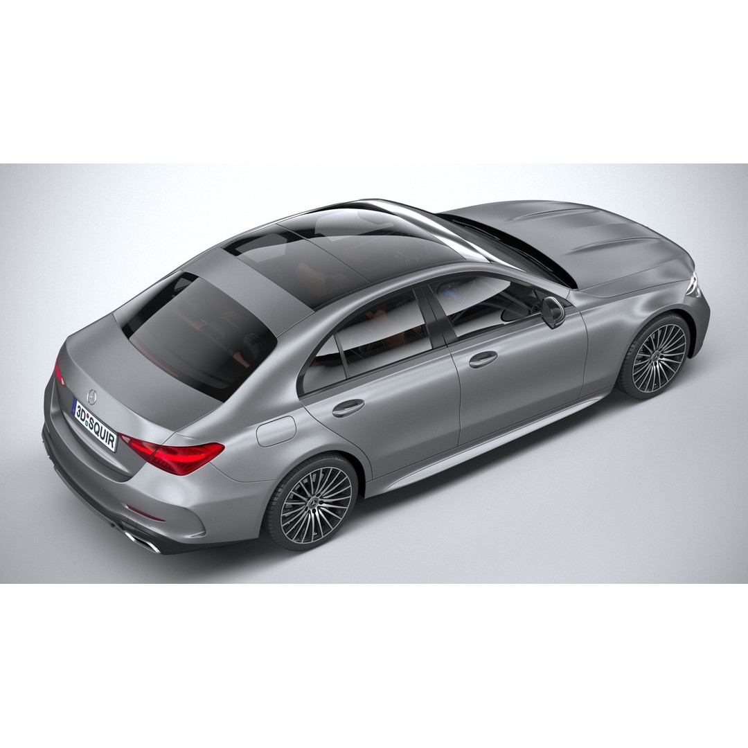 Mercedes-Benz C-Class 2022 3D Model – High Poly Car Asset, FBX, OBJ - View 12