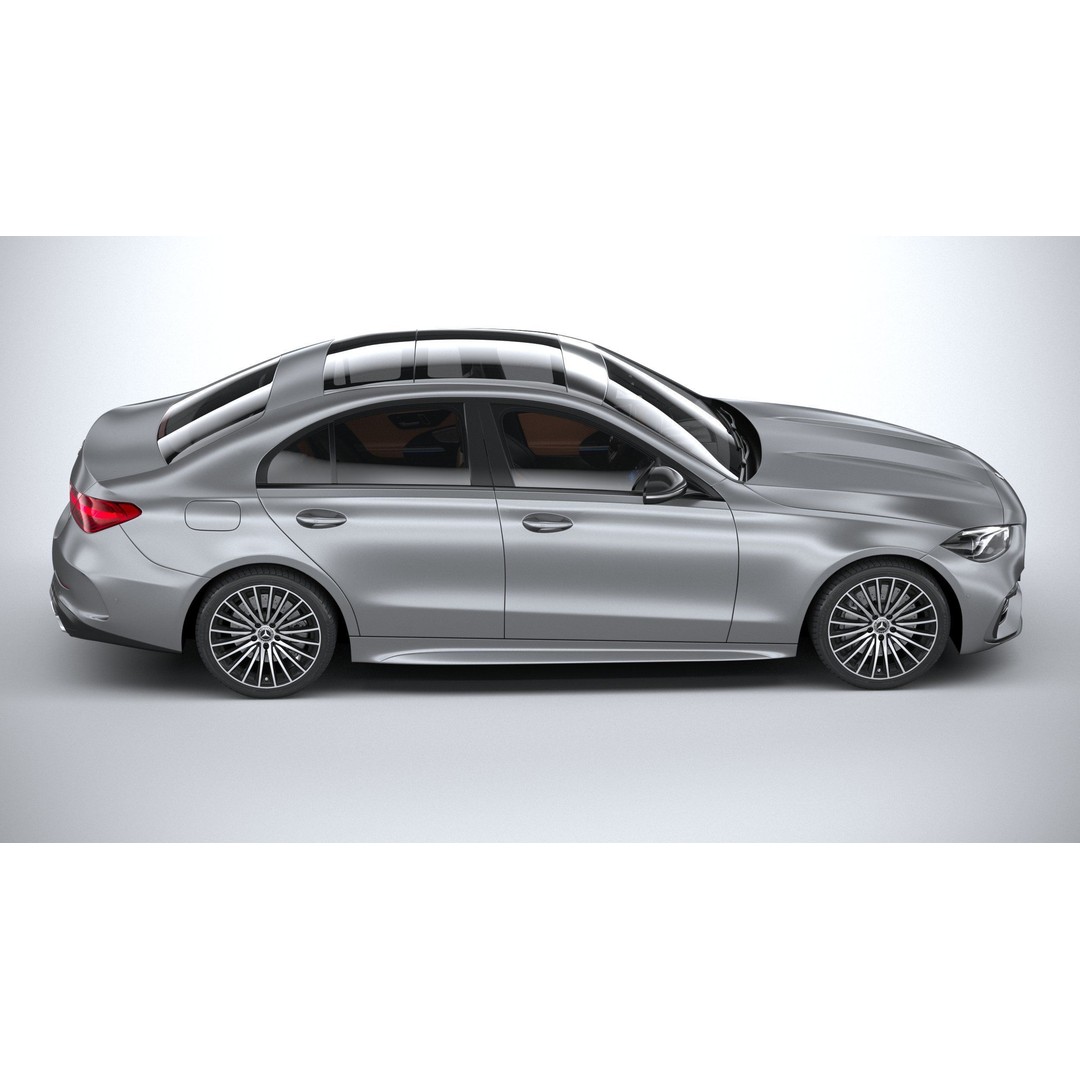 Mercedes-Benz C-Class 2022 3D Model – High Poly Car Asset, FBX, OBJ - View 13