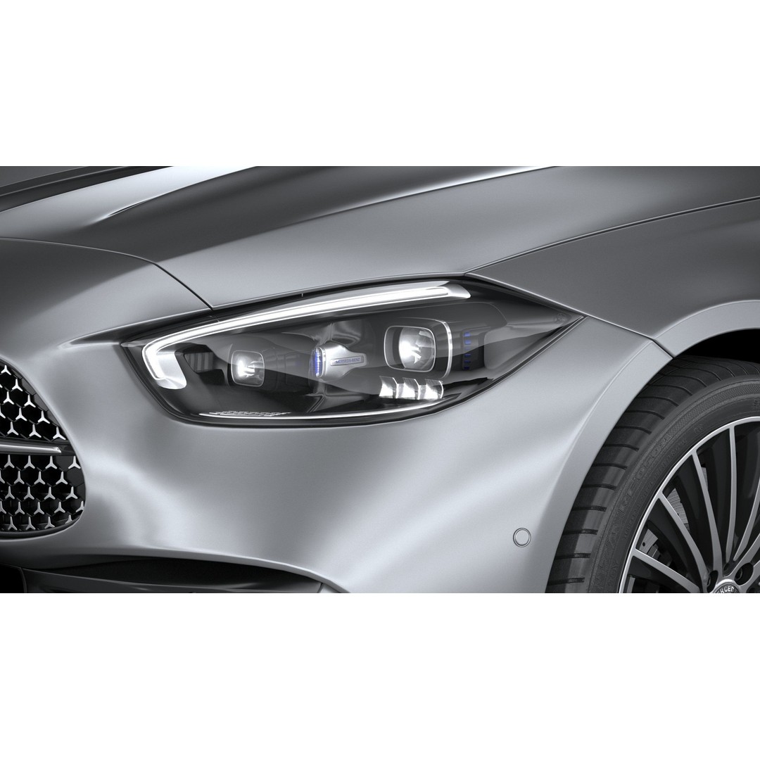 Mercedes-Benz C-Class 2022 3D Model – High Poly Car Asset, FBX, OBJ - View 16