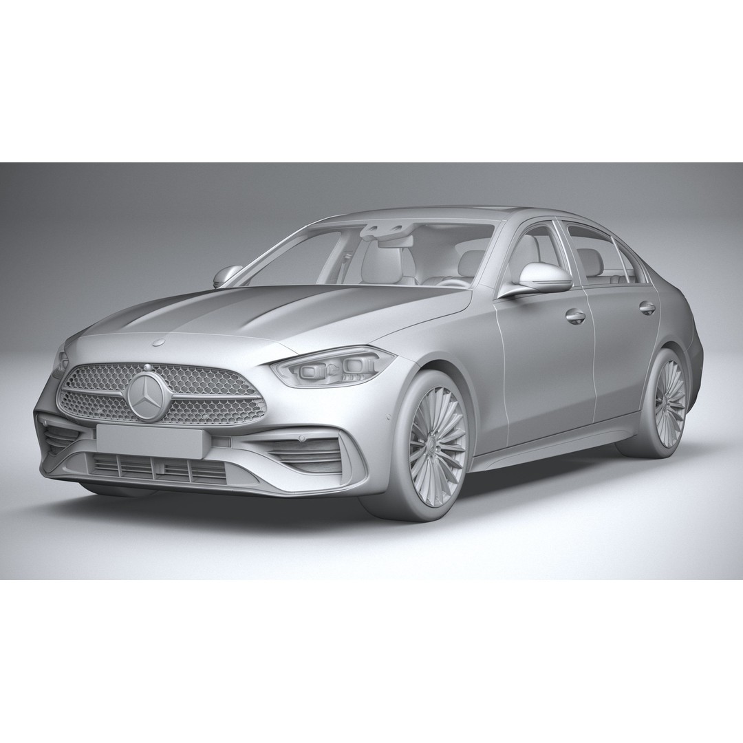 Mercedes-Benz C-Class 2022 3D Model – High Poly Car Asset, FBX, OBJ - View 22