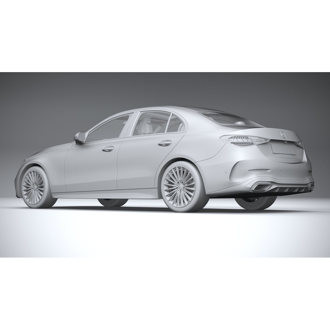 Mercedes-Benz C-Class 2022 3D Model – High Poly Car Asset, FBX, OBJ - View 23