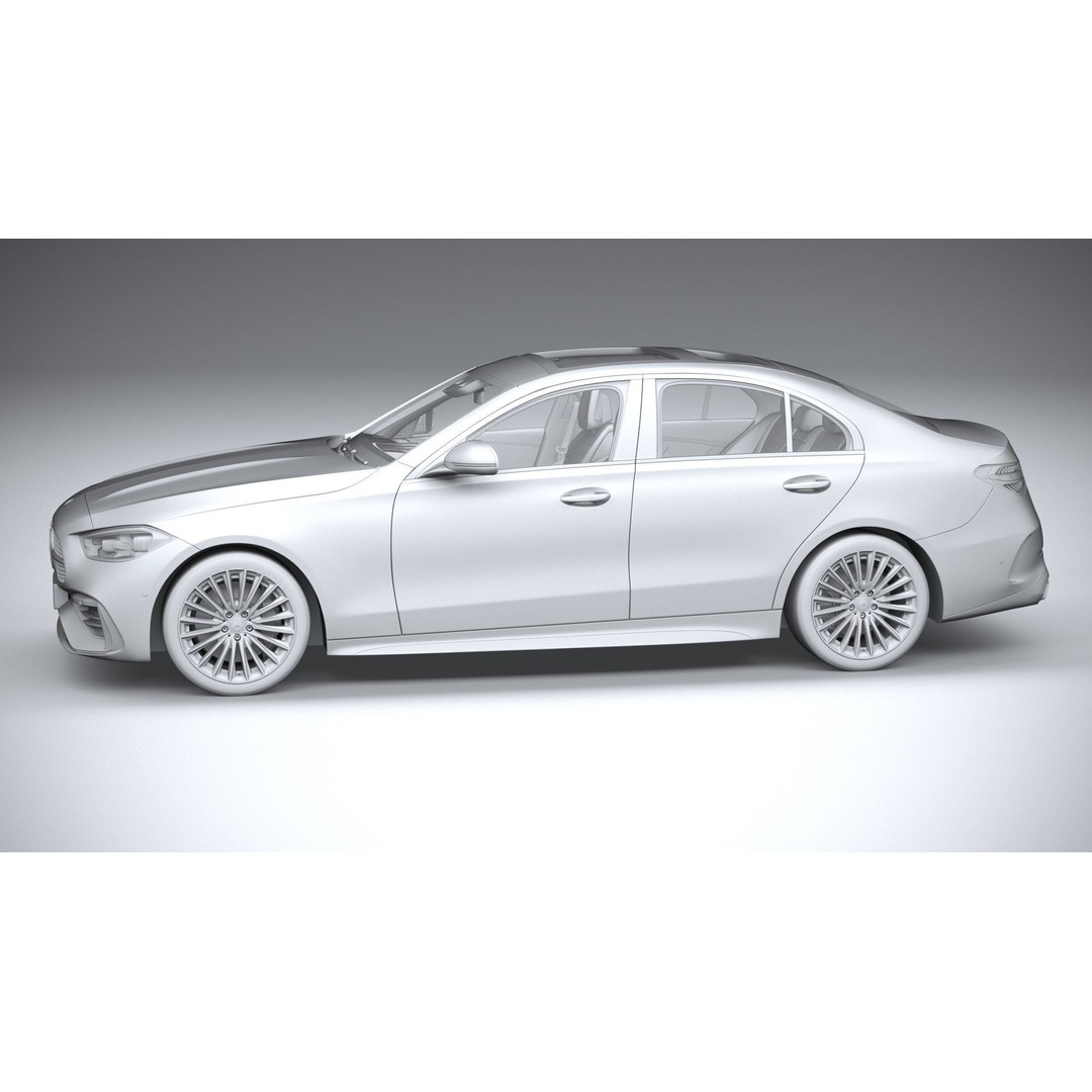Mercedes-Benz C-Class 2022 3D Model – High Poly Car Asset, FBX, OBJ - View 24