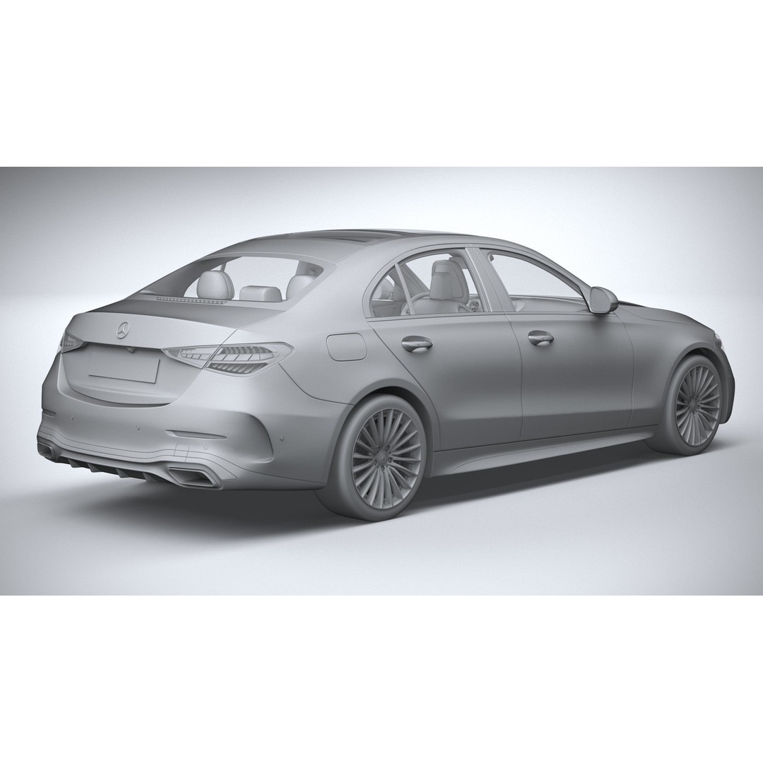 Mercedes-Benz C-Class 2022 3D Model – High Poly Car Asset, FBX, OBJ - View 27