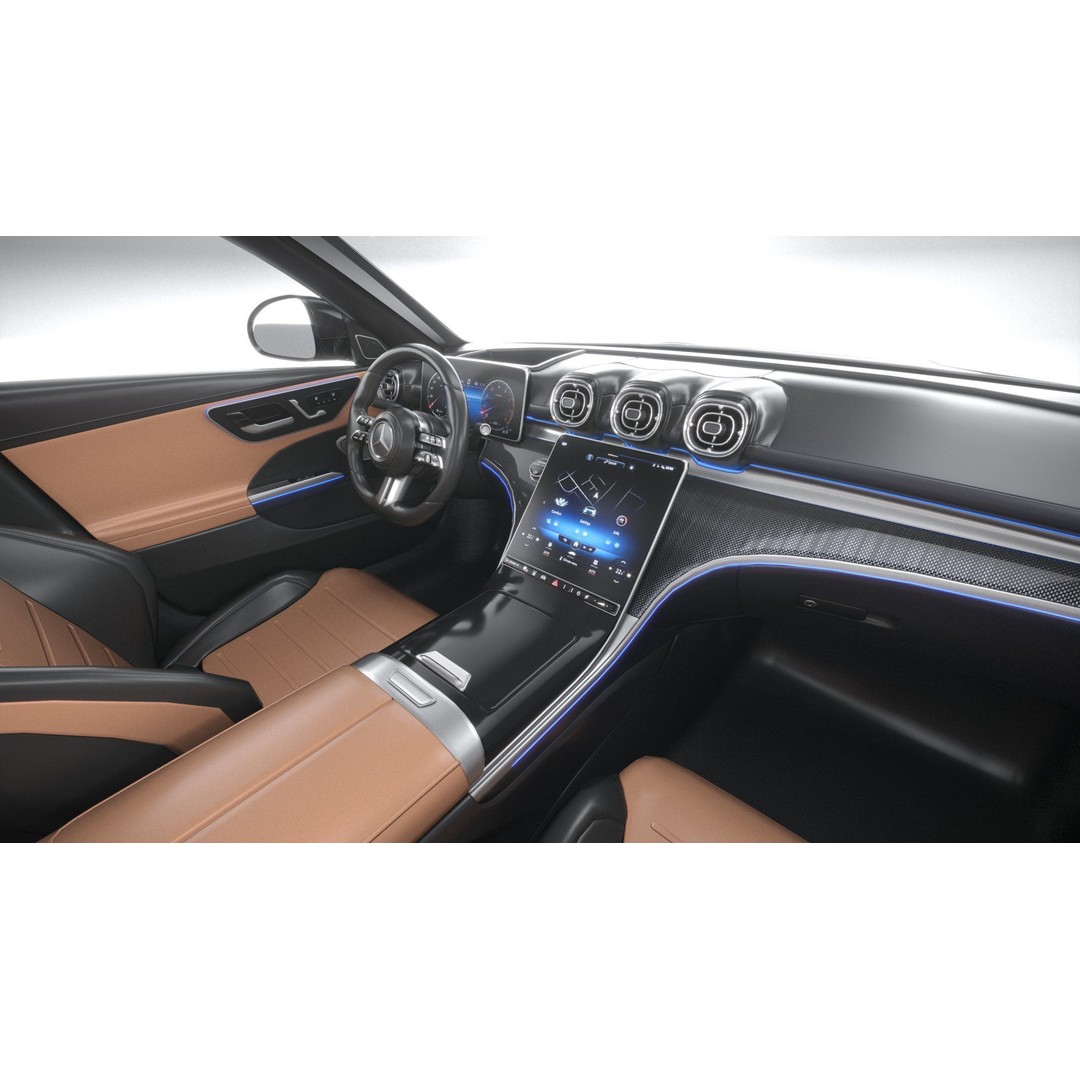 Mercedes-Benz C-Class 2022 3D Model – High Poly Car Asset, FBX, OBJ - View 28