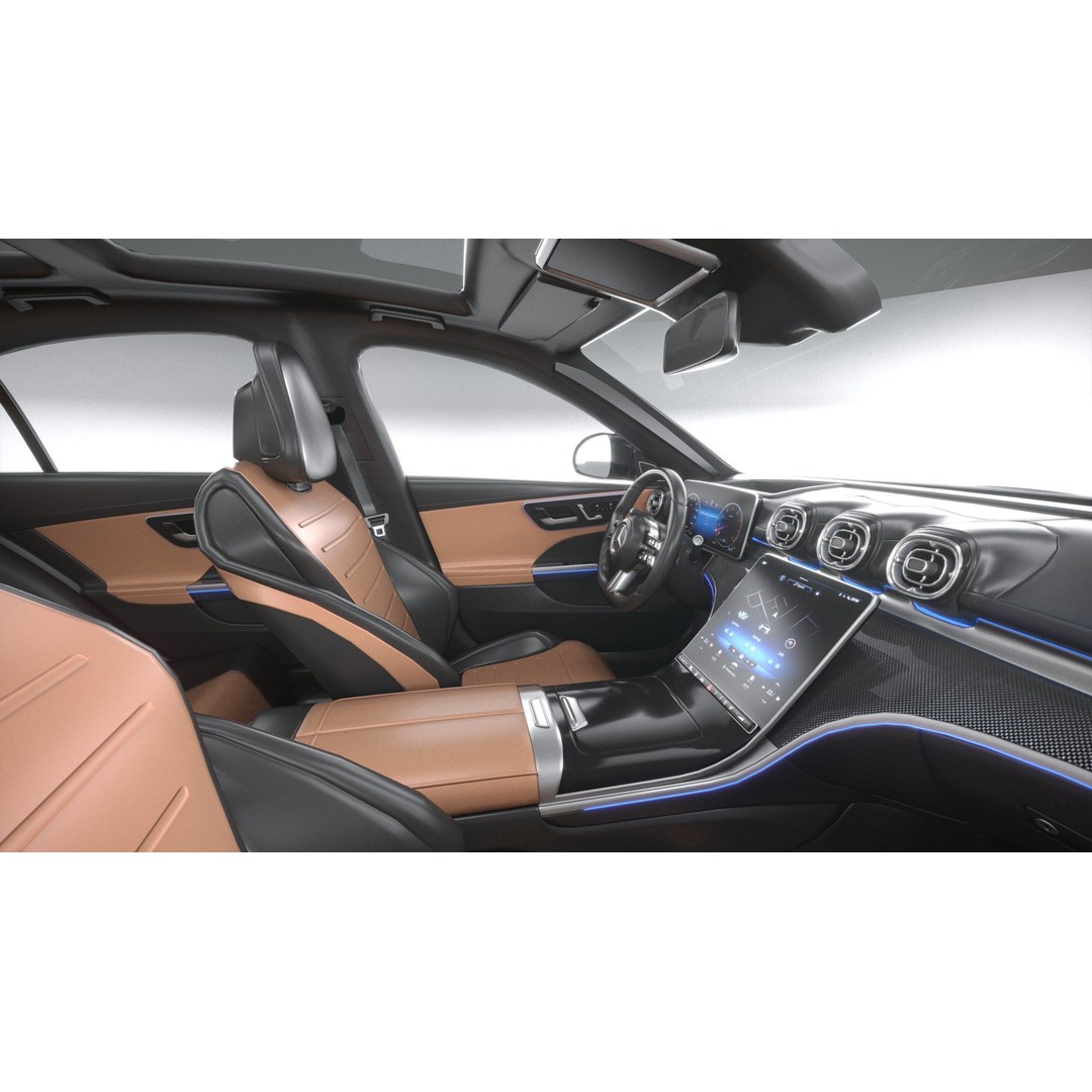 Mercedes-Benz C-Class 2022 3D Model – High Poly Car Asset, FBX, OBJ - View 30