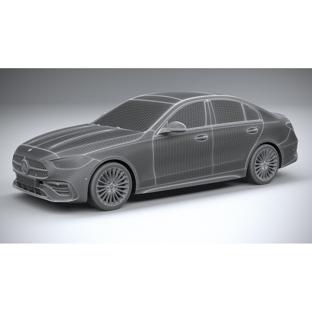 Mercedes-Benz C-Class 2022 3D Model – High Poly Car Asset, FBX, OBJ - View 32