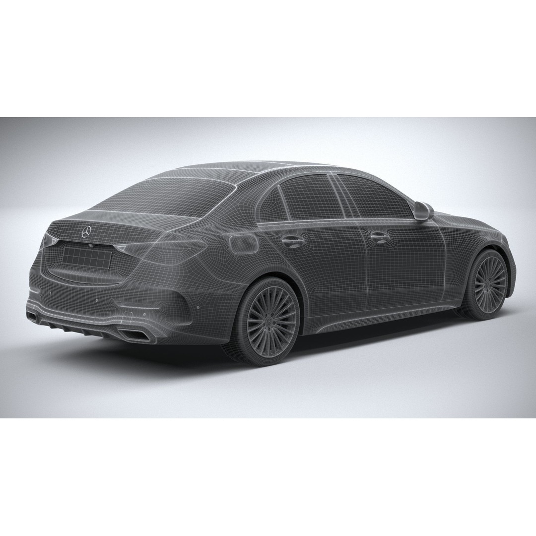 Mercedes-Benz C-Class 2022 3D Model – High Poly Car Asset, FBX, OBJ - View 33