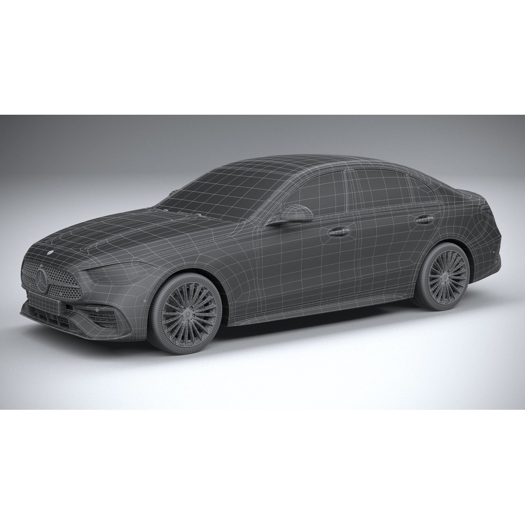 Mercedes-Benz C-Class 2022 3D Model – High Poly Car Asset, FBX, OBJ - View 34