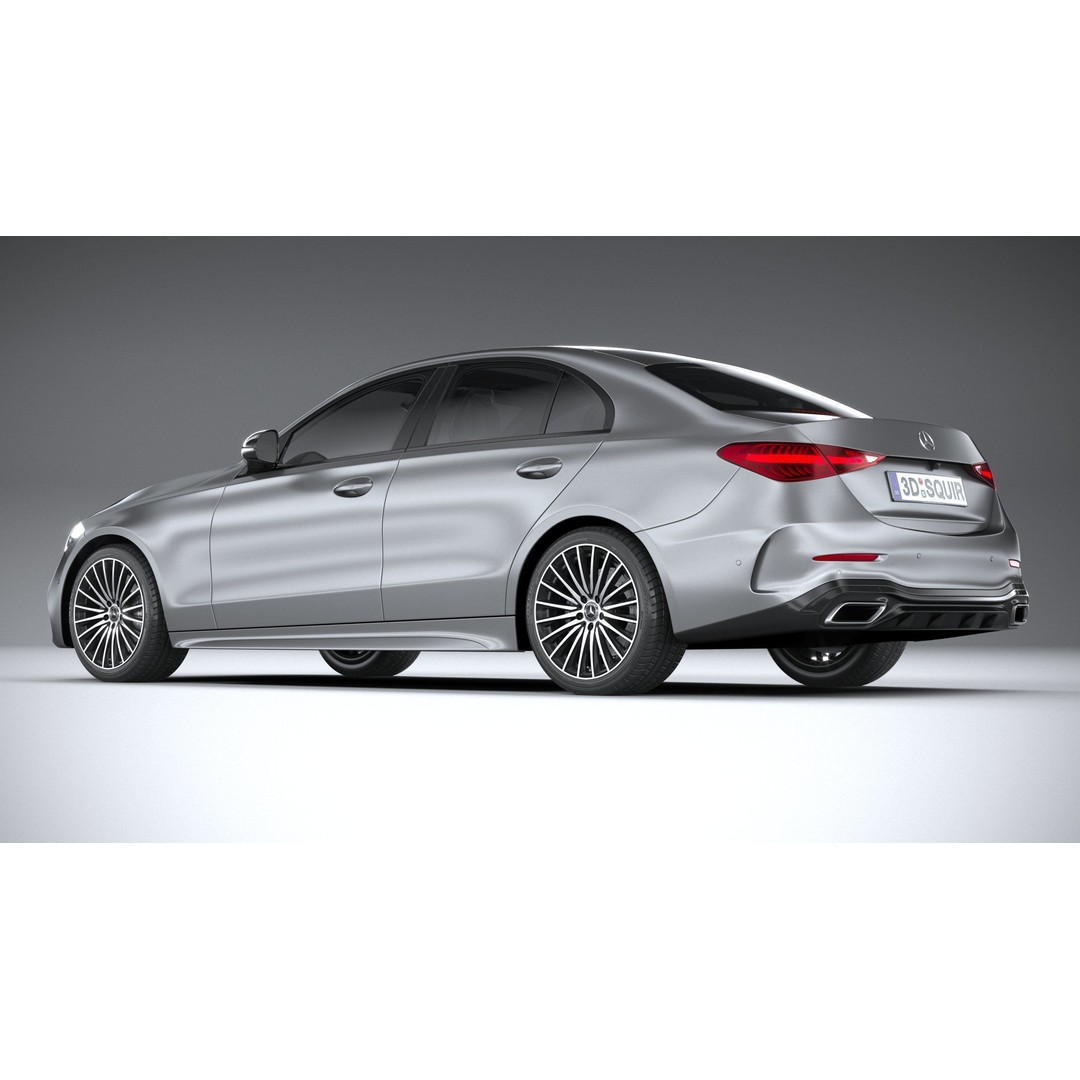 Mercedes-Benz C-Class 2022 3D Model – High Poly Car Asset, FBX, OBJ - View 7