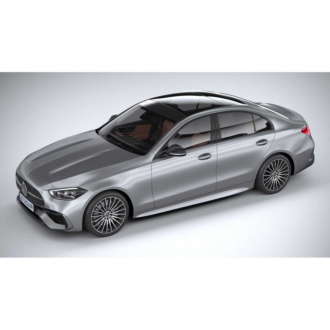 Mercedes-Benz C-Class 2022 3D Model – High Poly Car Asset, FBX, OBJ - View 9