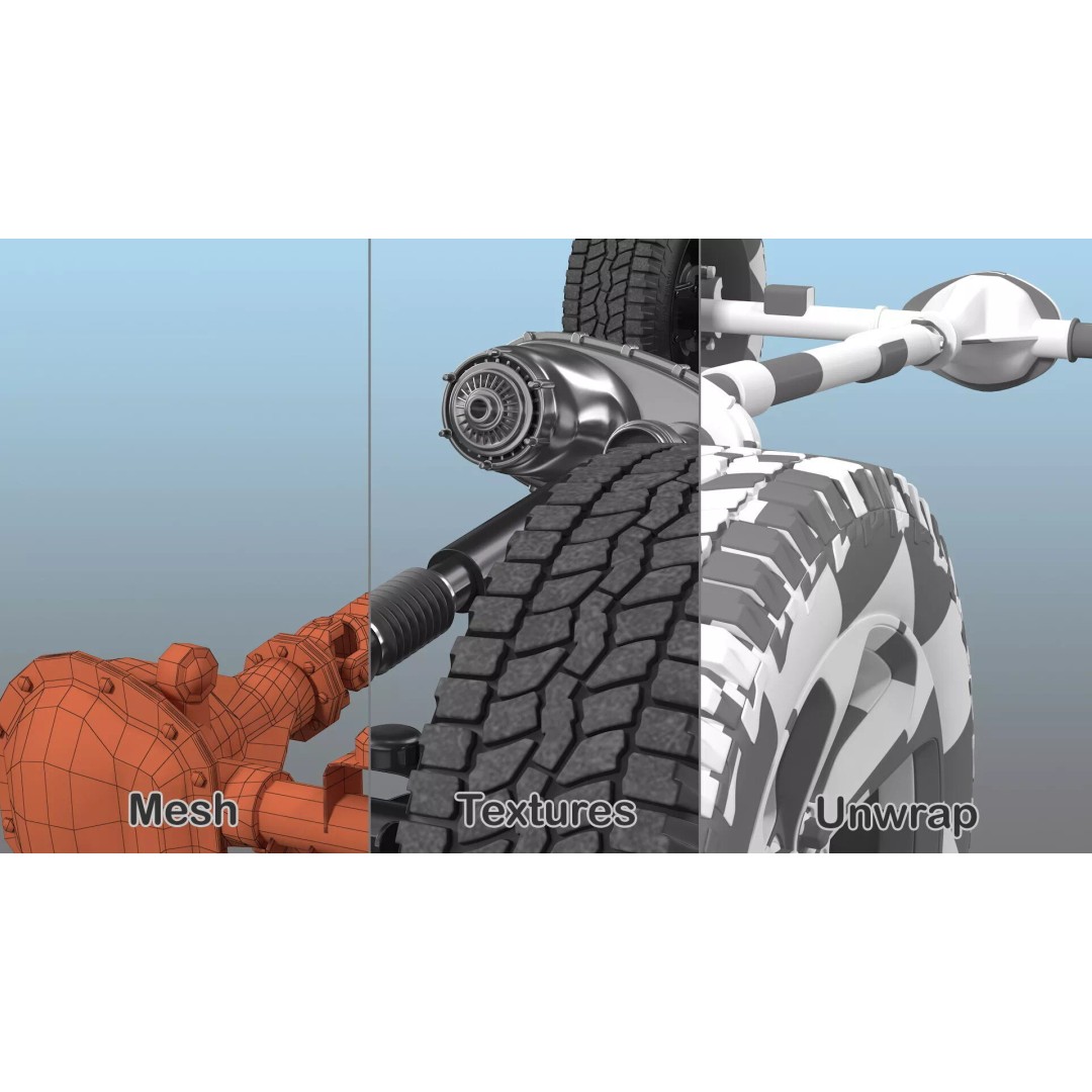 4x4 Chassis 3D Model – High Quality Polygonal Design, FBX - View 20