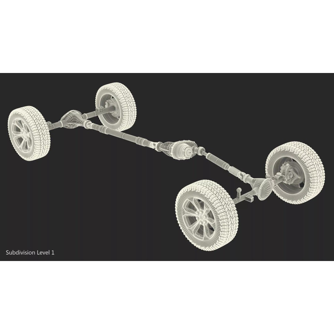 4x4 Chassis 3D Model – High Quality Polygonal Design, FBX - View 22