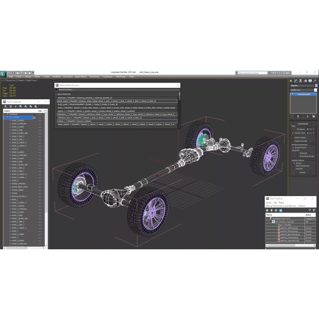 4x4 Chassis 3D Model – High Quality Polygonal Design, FBX - View 25