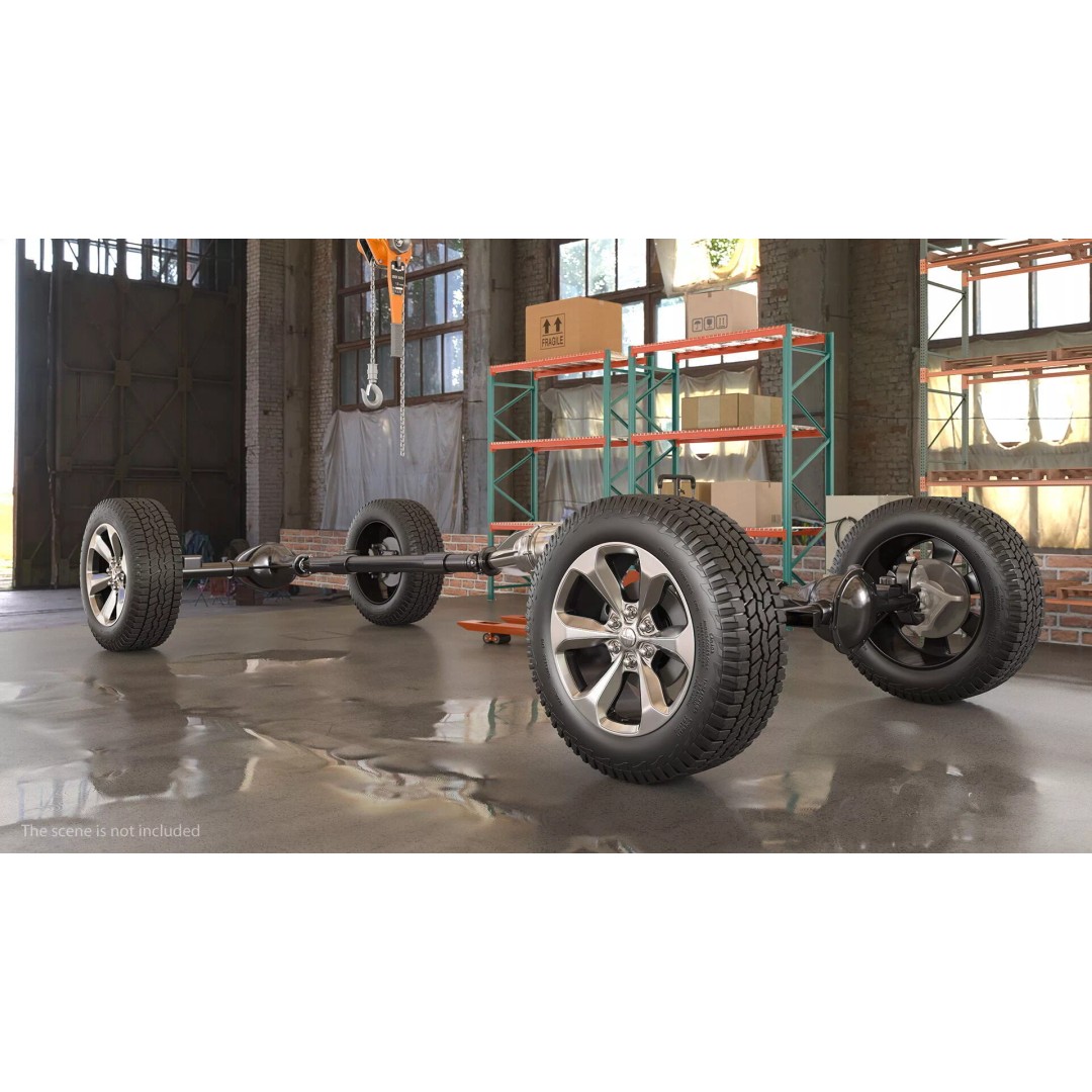 4x4 Chassis 3D Model – High Quality Polygonal Design, FBX - View 3