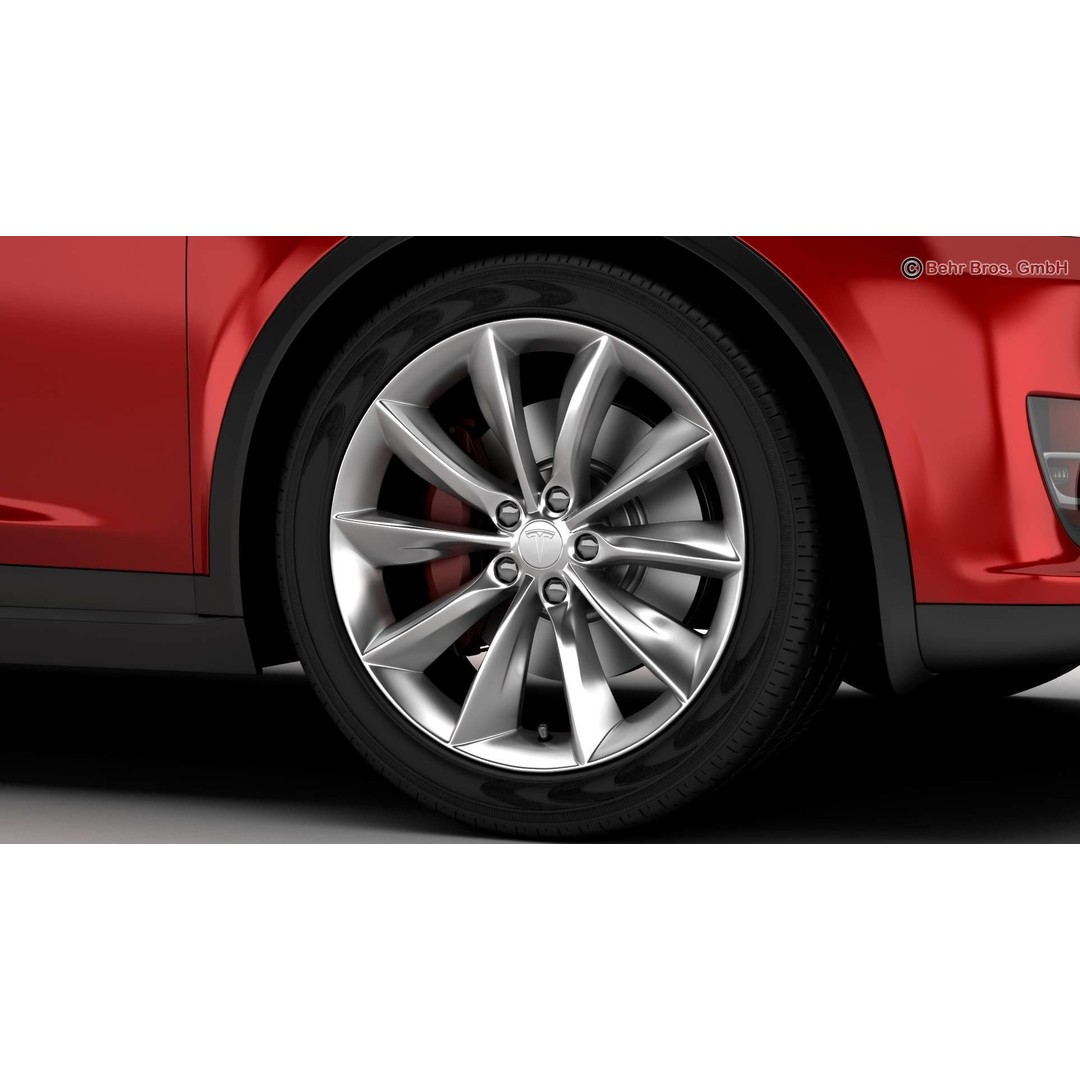 Tesla Model X 2017 3D Model – High Poly SUV with Detailed Interior, FBX, OBJ - View 10