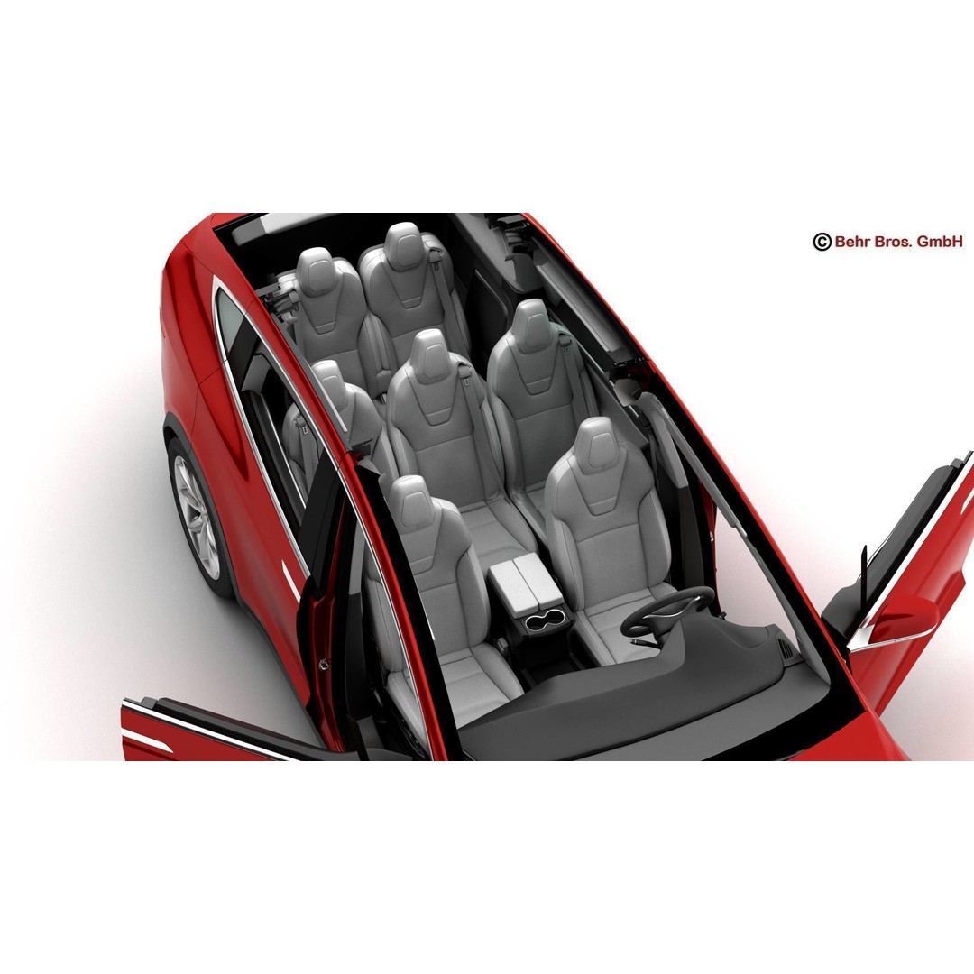 Tesla Model X 2017 3D Model – High Poly SUV with Detailed Interior, FBX, OBJ - View 13