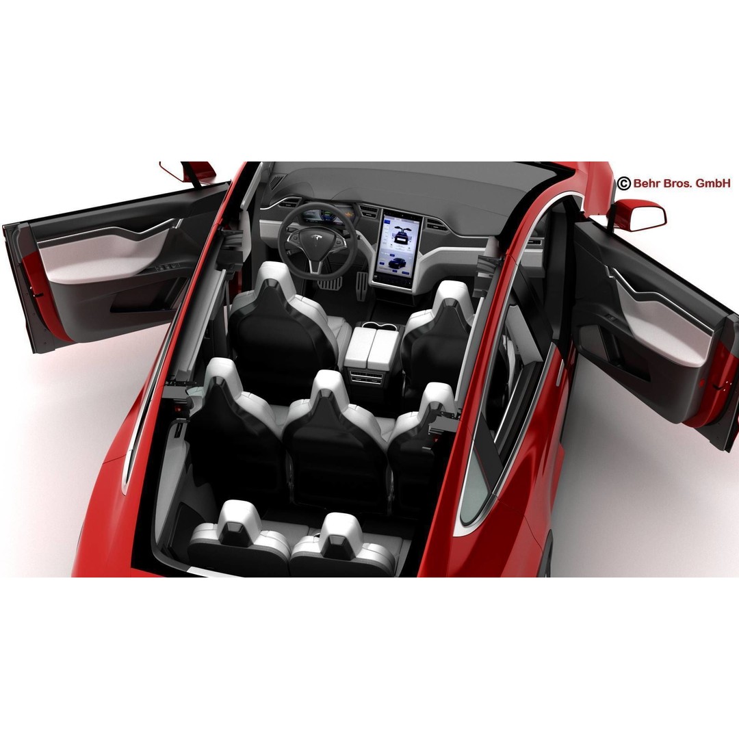 Tesla Model X 2017 3D Model – High Poly SUV with Detailed Interior, FBX, OBJ - View 14