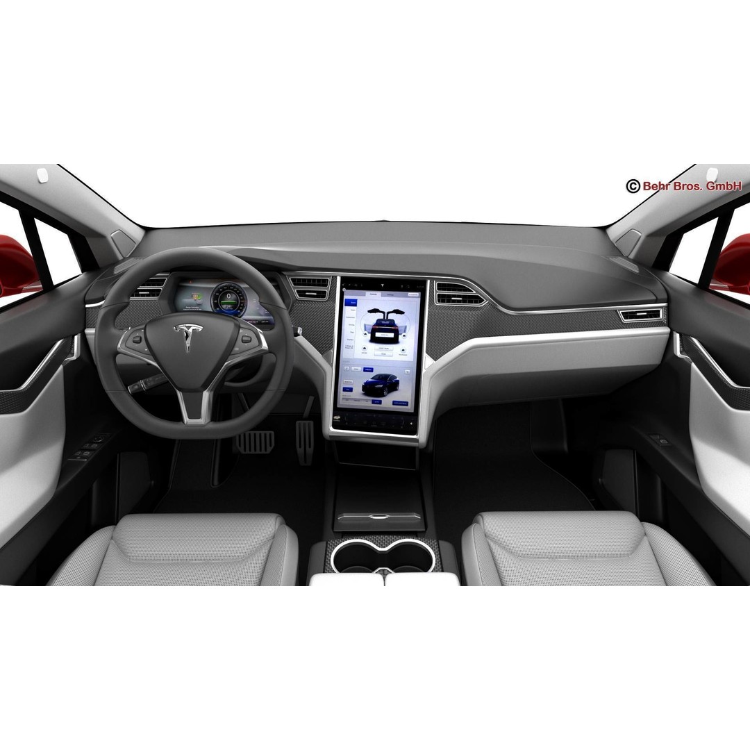 Tesla Model X 2017 3D Model – High Poly SUV with Detailed Interior, FBX, OBJ - View 15