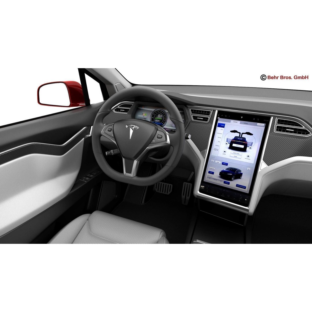 Tesla Model X 2017 3D Model – High Poly SUV with Detailed Interior, FBX, OBJ - View 16