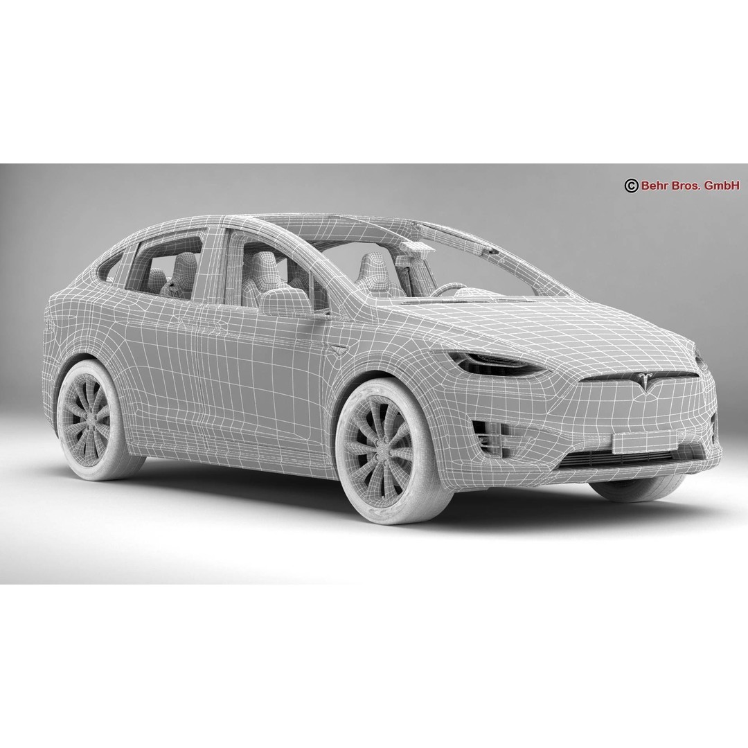 Tesla Model X 2017 3D Model – High Poly SUV with Detailed Interior, FBX, OBJ - View 18