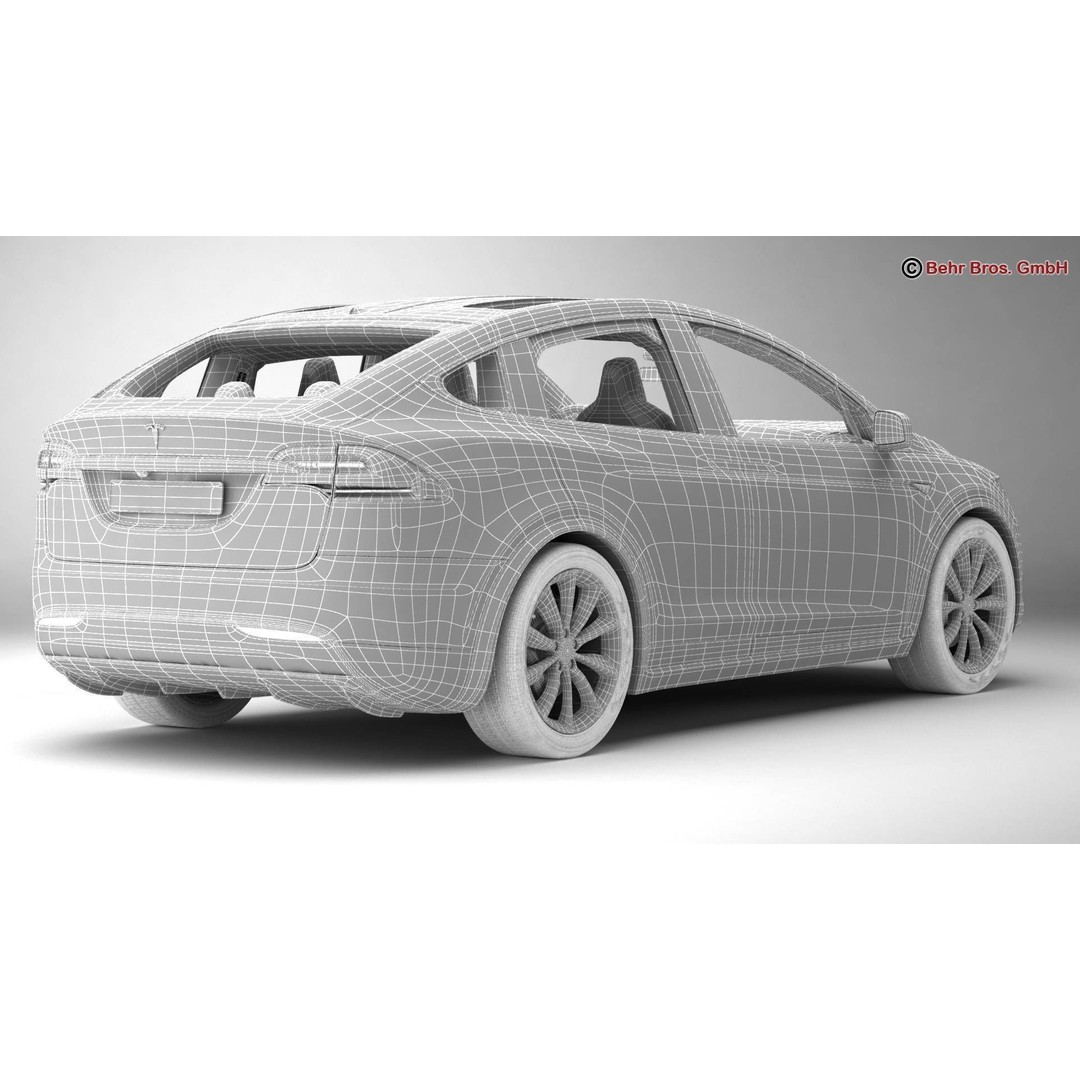 Tesla Model X 2017 3D Model – High Poly SUV with Detailed Interior, FBX, OBJ - View 20