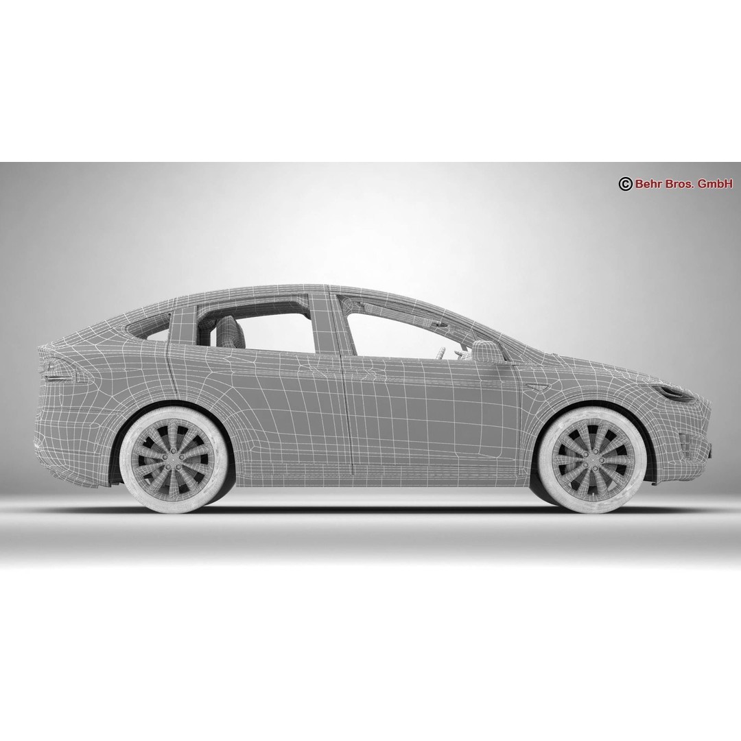 Tesla Model X 2017 3D Model – High Poly SUV with Detailed Interior, FBX, OBJ - View 22