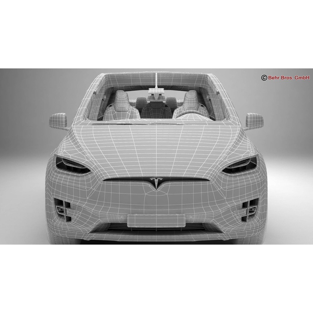 Tesla Model X 2017 3D Model – High Poly SUV with Detailed Interior, FBX, OBJ - View 23