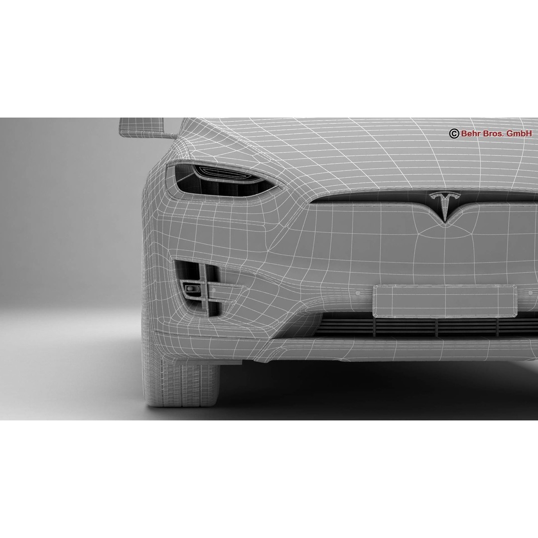 Tesla Model X 2017 3D Model – High Poly SUV with Detailed Interior, FBX, OBJ - View 24