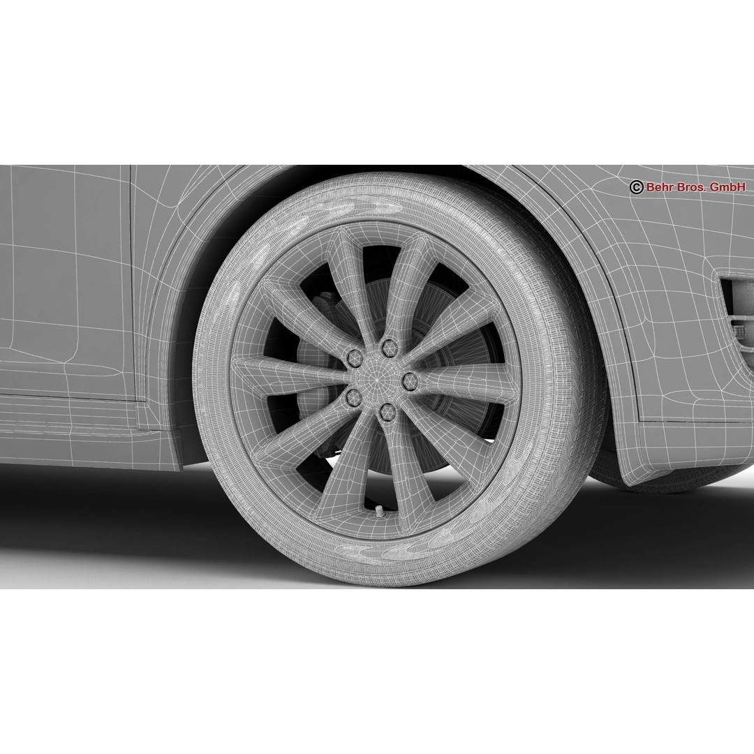 Tesla Model X 2017 3D Model – High Poly SUV with Detailed Interior, FBX, OBJ - View 25