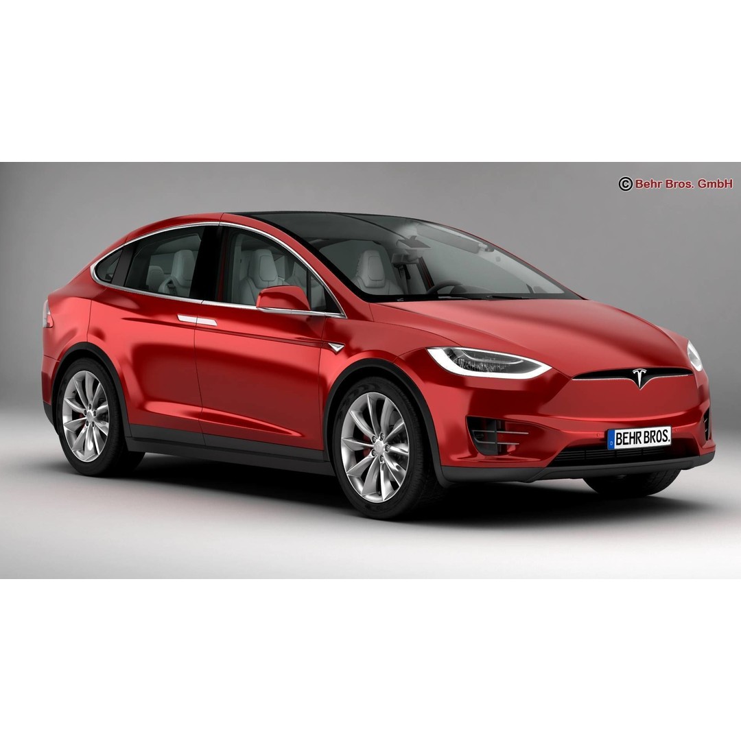 Tesla Model X 2017 3D Model – High Poly SUV with Detailed Interior, FBX, OBJ - View 3