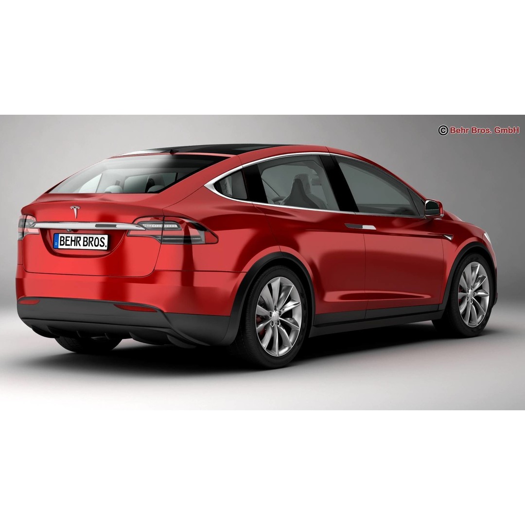 Tesla Model X 2017 3D Model – High Poly SUV with Detailed Interior, FBX, OBJ - View 5