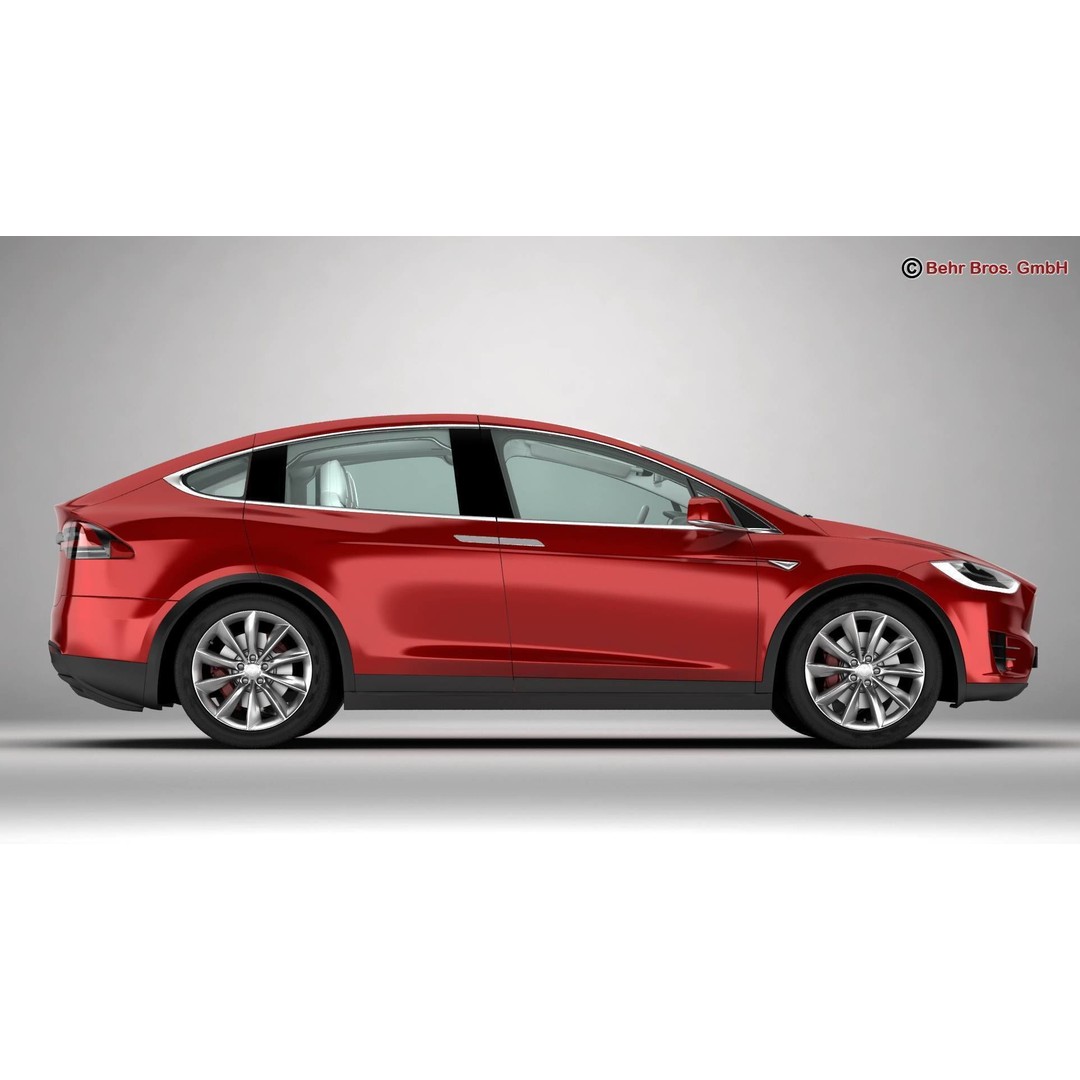 Tesla Model X 2017 3D Model – High Poly SUV with Detailed Interior, FBX, OBJ - View 7