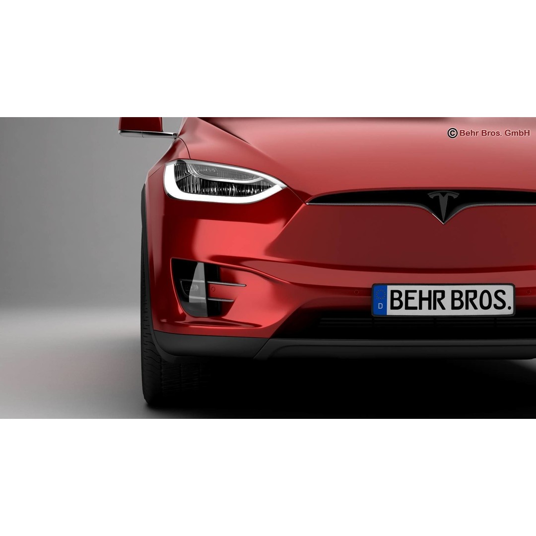 Tesla Model X 2017 3D Model – High Poly SUV with Detailed Interior, FBX, OBJ - View 9