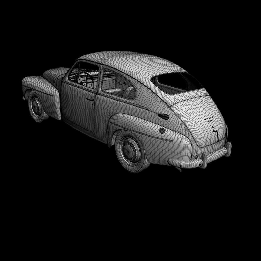 Volvo PV444 Coupe 3D Model – High Poly Antique Car, FBX & OBJ