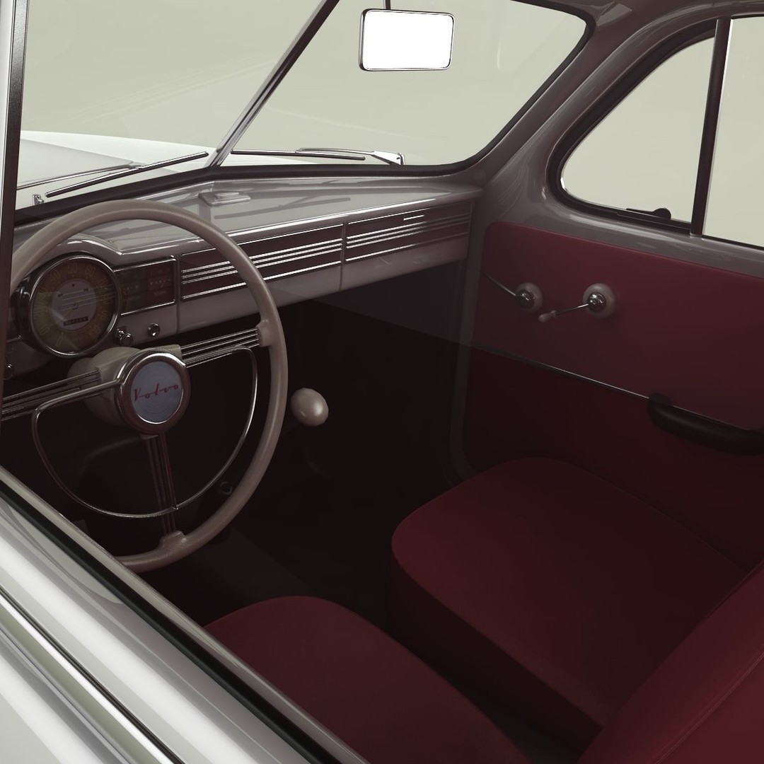 Volvo PV444 Coupe 3D Model – High Poly Antique Car, FBX & OBJ - View 10