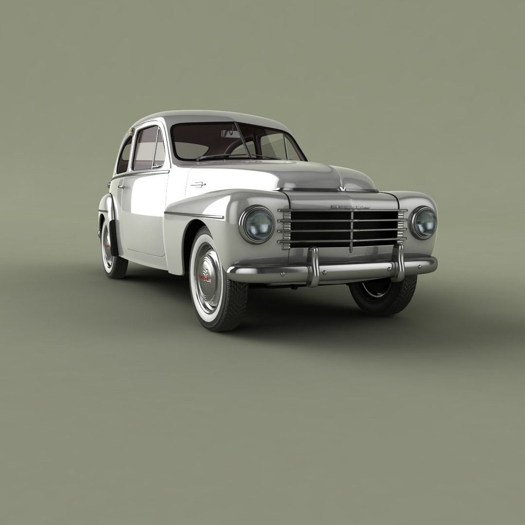 Volvo PV444 Coupe 3D Model – High Poly Antique Car, FBX & OBJ - View 11