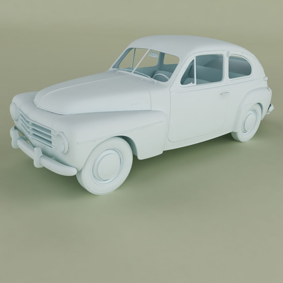 Volvo PV444 Coupe 3D Model – High Poly Antique Car, FBX & OBJ - View 12