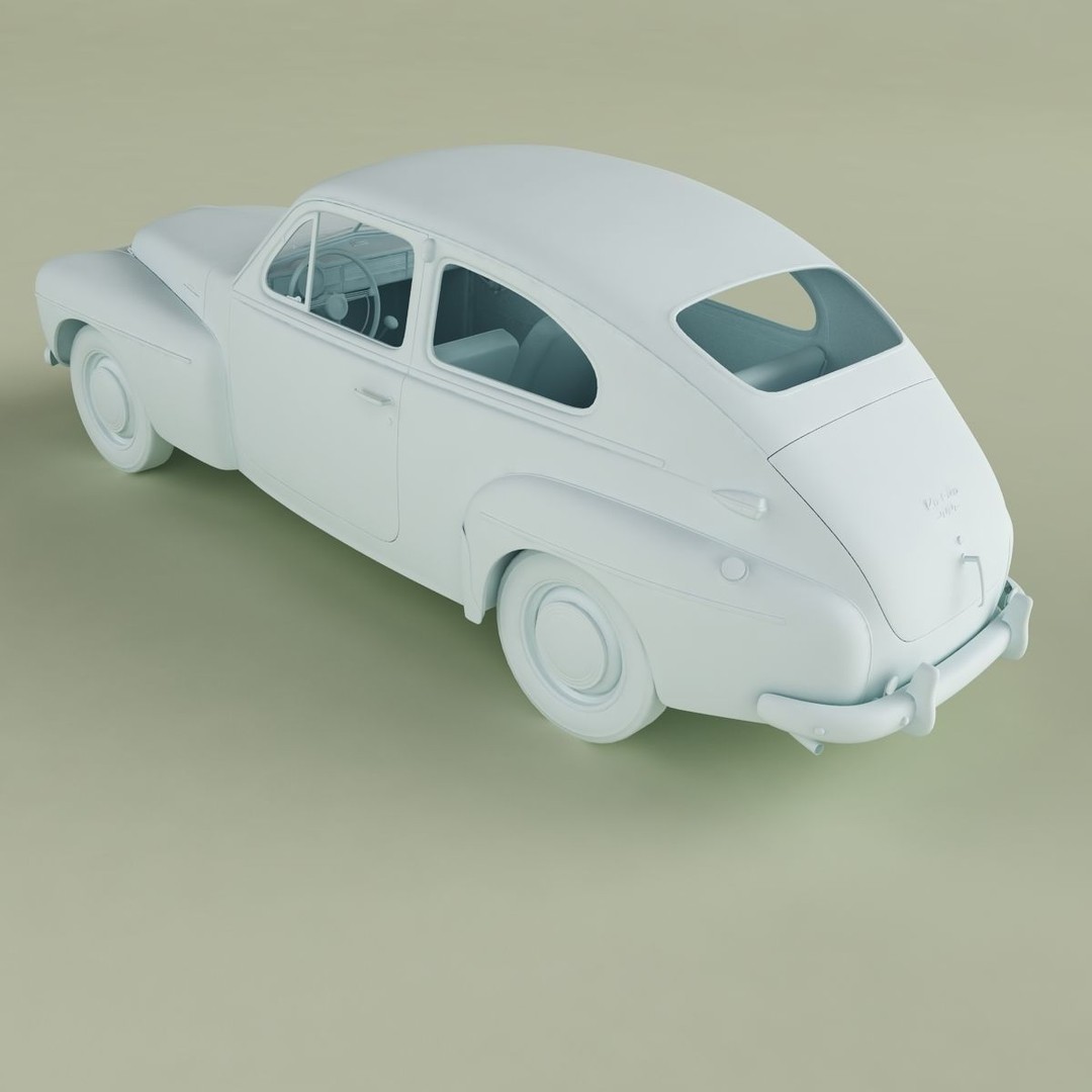 Volvo PV444 Coupe 3D Model – High Poly Antique Car, FBX & OBJ - View 14