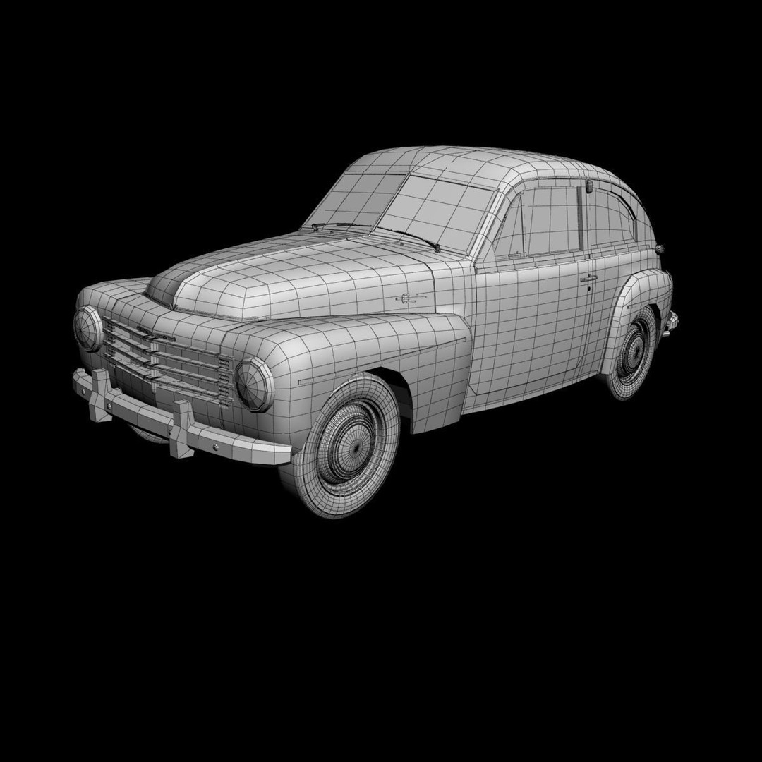 Volvo PV444 Coupe 3D Model – High Poly Antique Car, FBX & OBJ - View 15