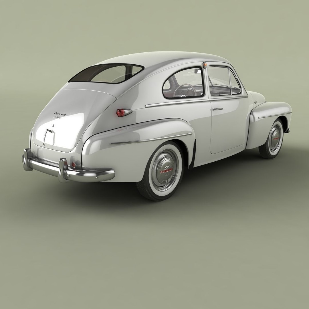 Volvo PV444 Coupe 3D Model – High Poly Antique Car, FBX & OBJ - View 4
