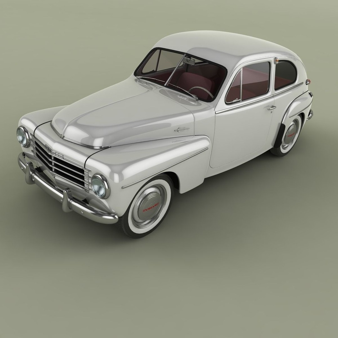 Volvo PV444 Coupe 3D Model – High Poly Antique Car, FBX & OBJ - View 7