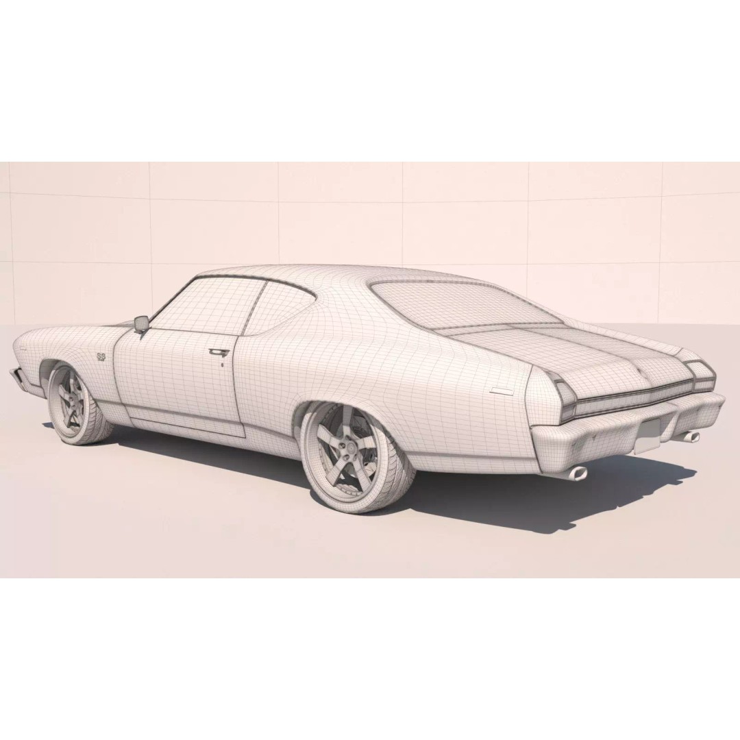 Chevrolet Chevelle SS 369 3D Model – High Poly Realistic Car, FBX/OBJ