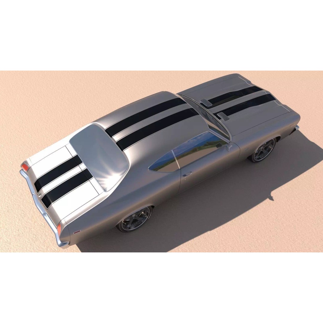 Chevrolet Chevelle SS 369 3D Model – High Poly Realistic Car, FBX/OBJ - View 11