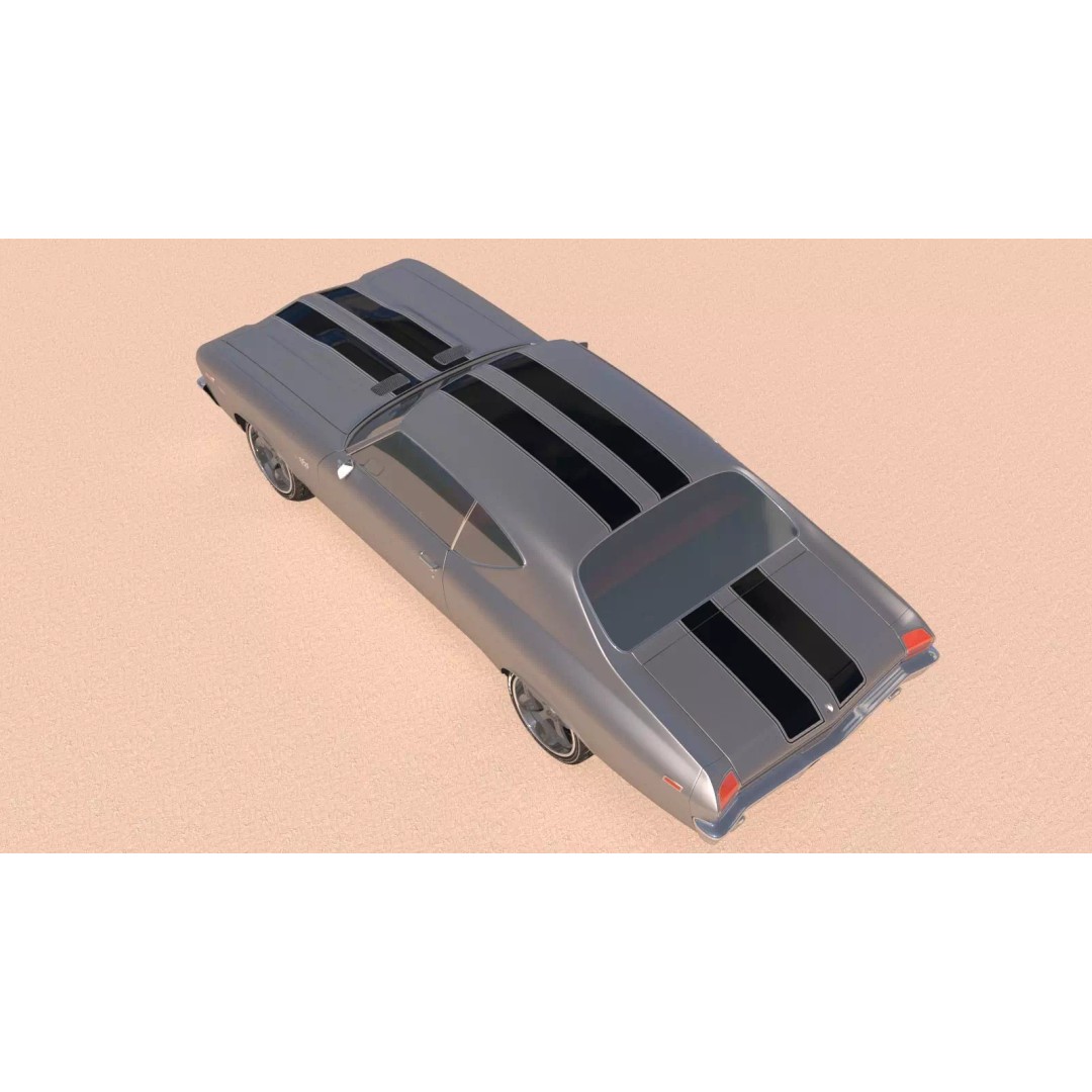 Chevrolet Chevelle SS 369 3D Model – High Poly Realistic Car, FBX/OBJ - View 12