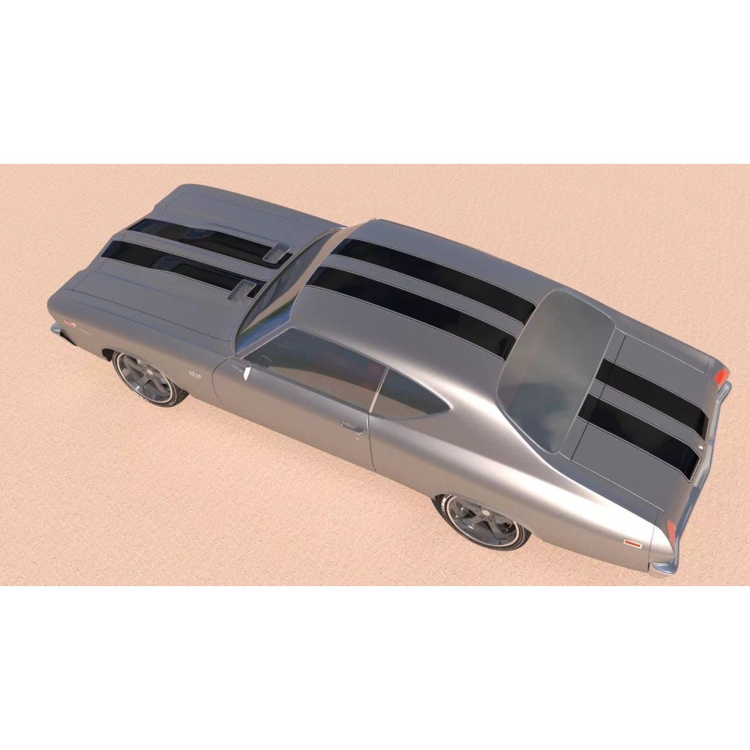 Chevrolet Chevelle SS 369 3D Model – High Poly Realistic Car, FBX/OBJ - View 13