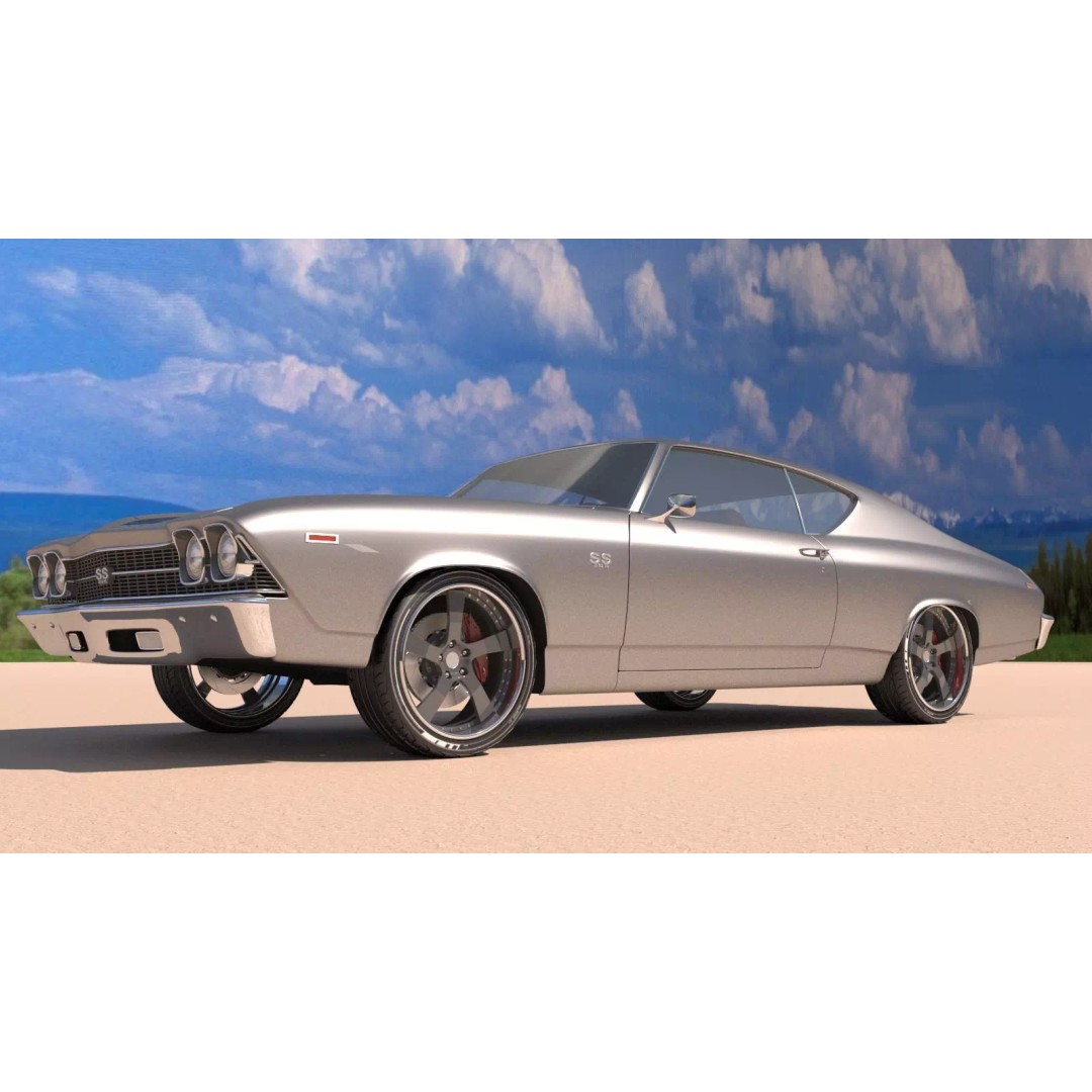 Chevrolet Chevelle SS 369 3D Model – High Poly Realistic Car, FBX/OBJ - View 14