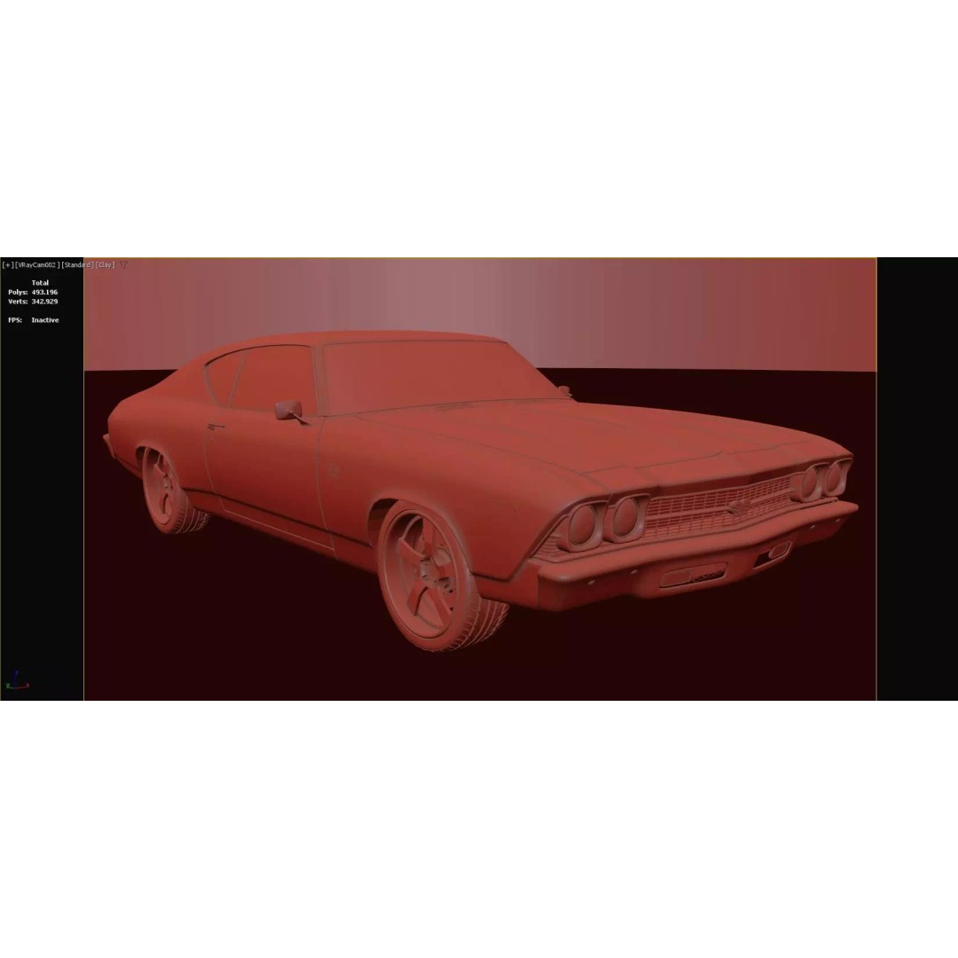 Chevrolet Chevelle SS 369 3D Model – High Poly Realistic Car, FBX/OBJ - View 17