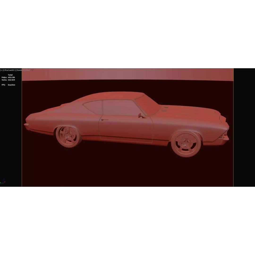 Chevrolet Chevelle SS 369 3D Model – High Poly Realistic Car, FBX/OBJ - View 18