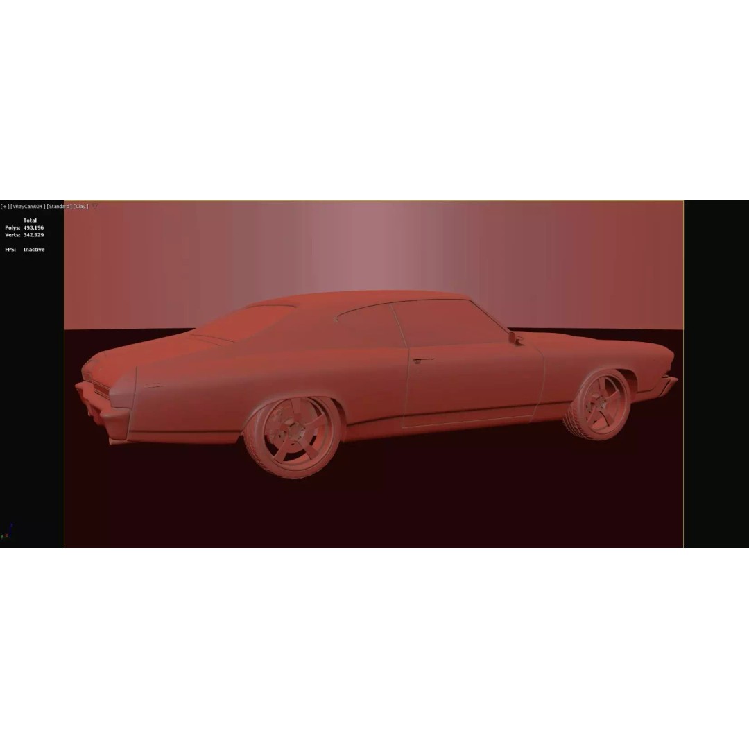 Chevrolet Chevelle SS 369 3D Model – High Poly Realistic Car, FBX/OBJ - View 19
