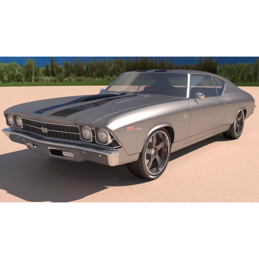 Chevrolet Chevelle SS 369 3D Model – High Poly Realistic Car, FBX/OBJ - View 2